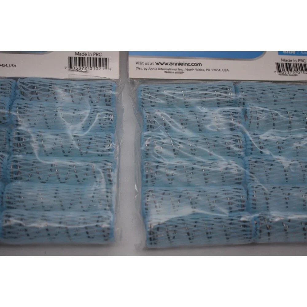 Annie Wire Mesh Rollers – X-Small 12 Count Blue - 1/2